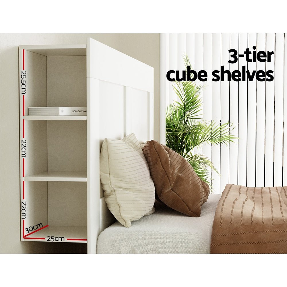 King Size | Cabi Bed Head with Shelves Headboard White - Furniture > Bedroom - Rivercity House & Home Co. (ABN 18 642 972 209) - Affordable Modern Furniture Australia