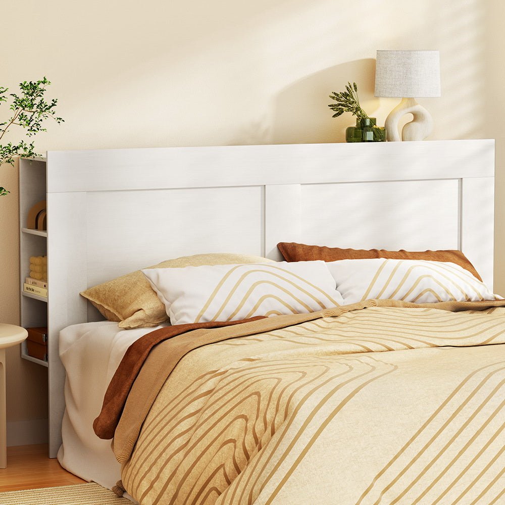 King Size | Cabi Bed Head with Shelves Headboard White - Furniture > Bedroom - Rivercity House & Home Co. (ABN 18 642 972 209) - Affordable Modern Furniture Australia