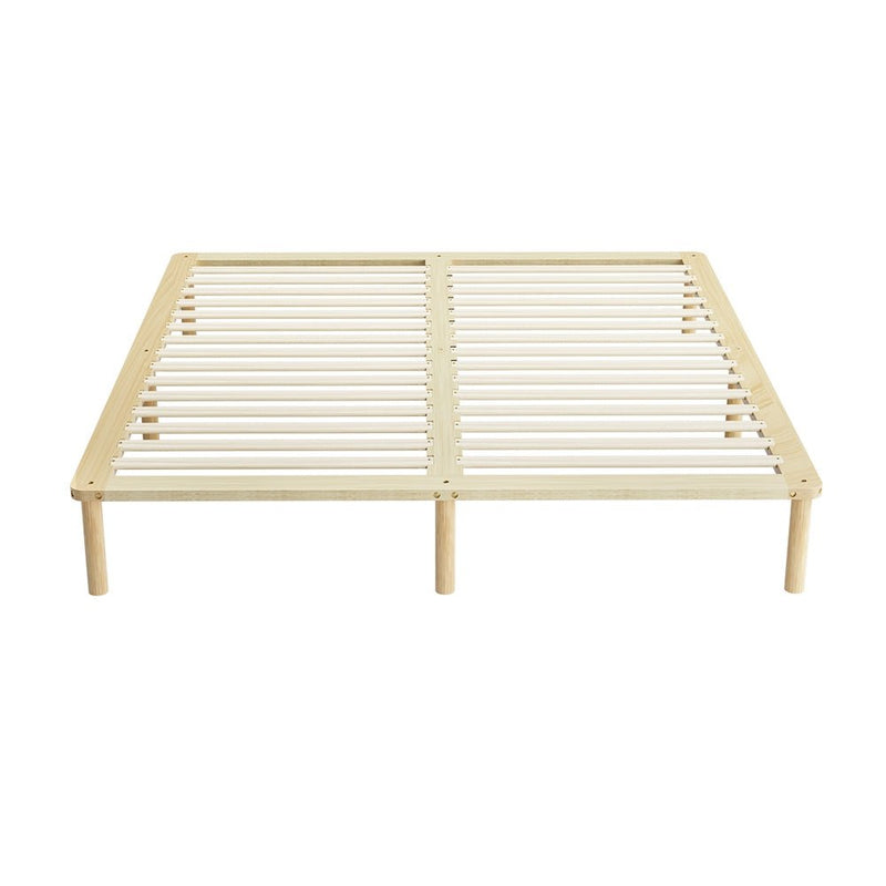 Amba Minimalist King Wooden Bed Frame Pine - Furniture > Bedroom - Rivercity House & Home Co. (ABN 18 642 972 209) - Affordable Modern Furniture Australia