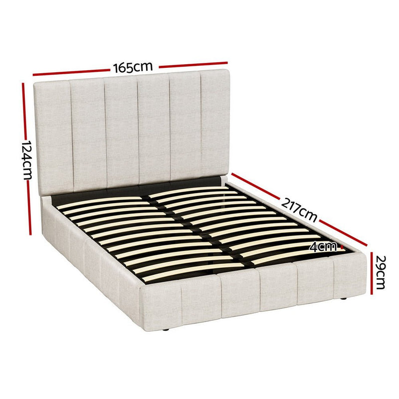 Artiss Bed Frame Queen Size Beige TETTE - Furniture > Bedroom - Rivercity House & Home Co. (ABN 18 642 972 209) - Affordable Modern Furniture Australia