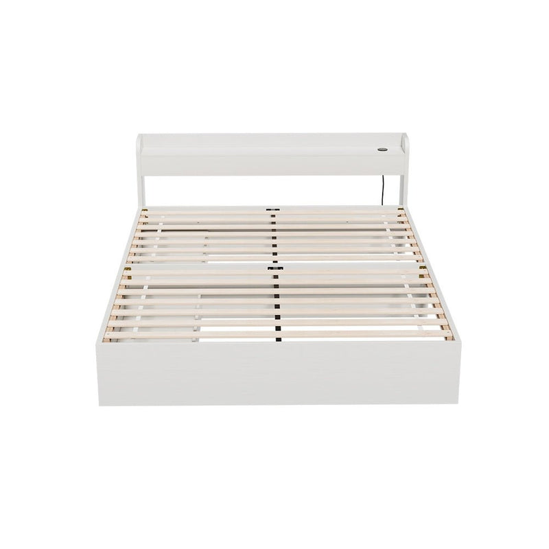 Artiss Bed Frame Queen Size Mattress Base wtih Charging Ports 2 Storage Drawers - Furniture > Living Room - Rivercity House & Home Co. (ABN 18 642 972 209)