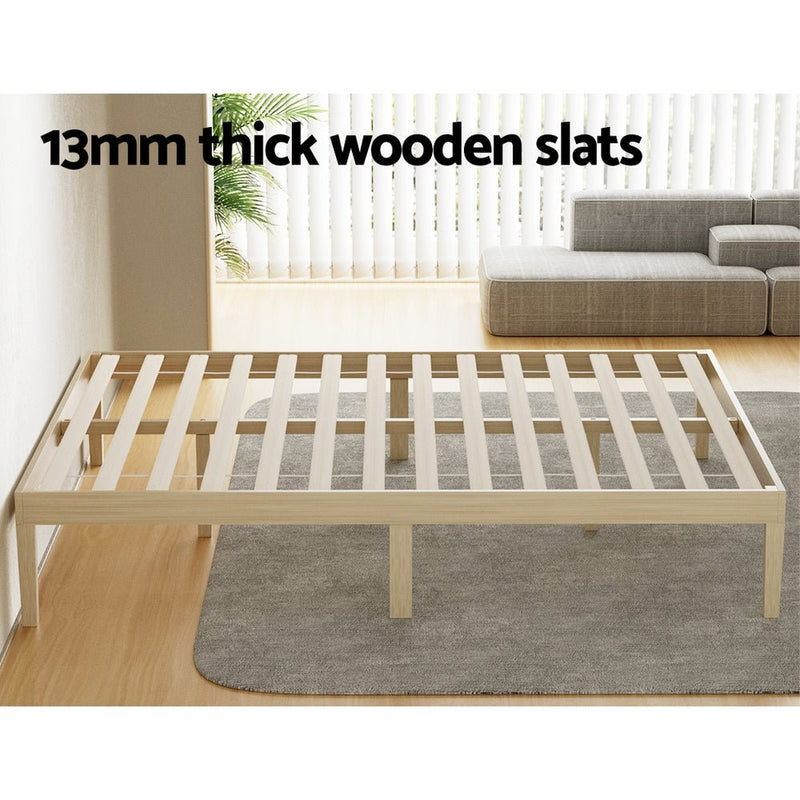 Bruno Minimalist Queen Solid Pinewood Bed Frame - Furniture > Bedroom - Rivercity House & Home Co. (ABN 18 642 972 209) - Affordable Modern Furniture Australia