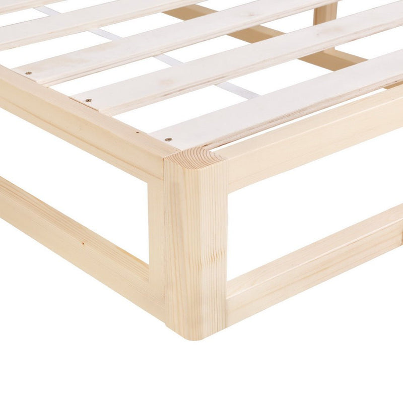 Kalam Minimalist Solid Pinewood Bed Frame - Queen - Furniture > Bedroom - Rivercity House & Home Co. (ABN 18 642 972 209) - Affordable Modern Furniture Australia