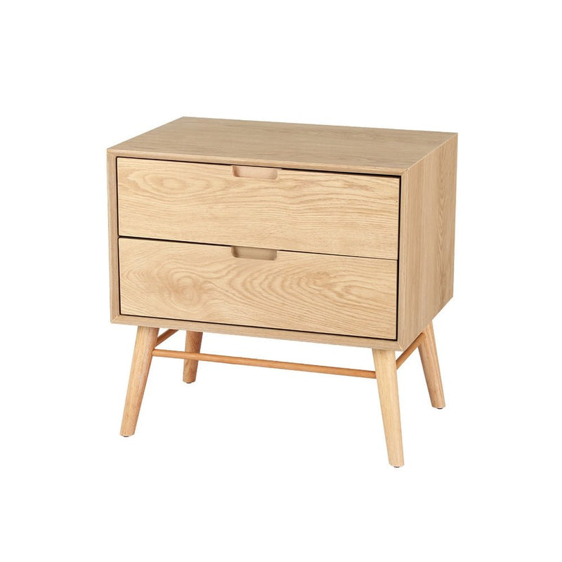 Artiss Bedside Table 2 Drawers Side End Table Nightstand Legs Bedroom Storage - Furniture > Bedroom - Rivercity House & Home Co. (ABN 18 642 972 209)