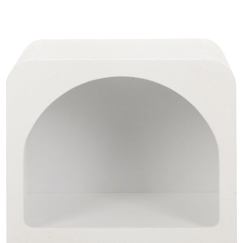 Arched 2 Tier Bedside Table White - Furniture > Bedroom - Rivercity House & Home Co. (ABN 18 642 972 209) - Affordable Modern Furniture Australia