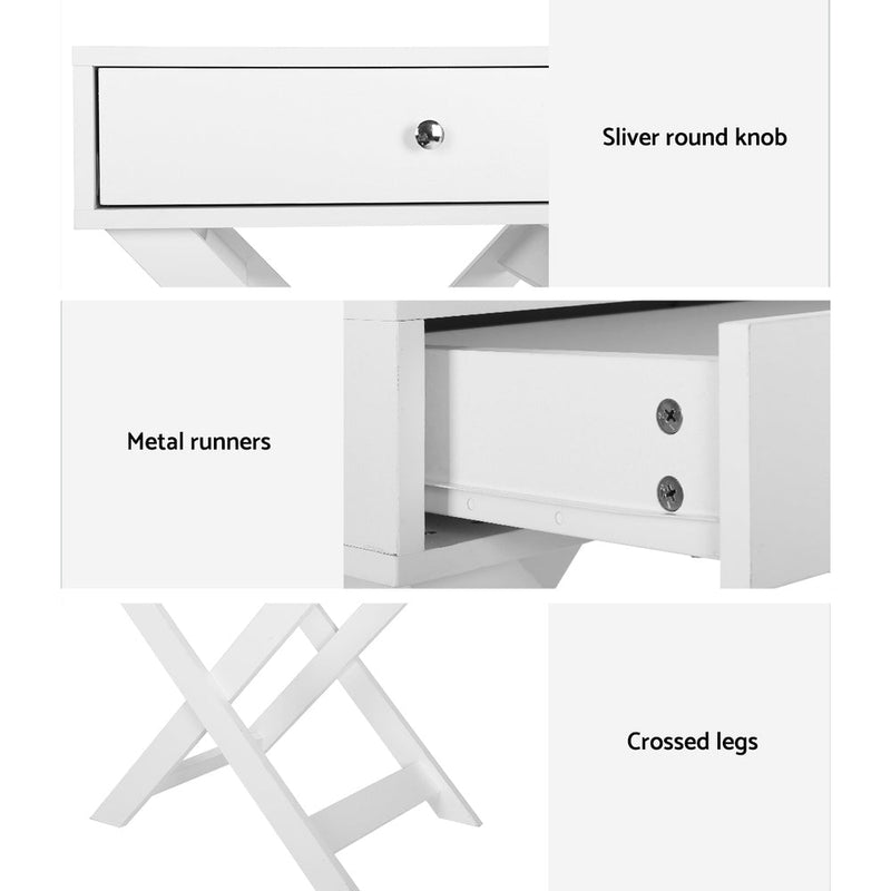 Qara Bedside Table White - Furniture > Bedroom - Rivercity House & Home Co. (ABN 18 642 972 209) - Affordable Modern Furniture Australia