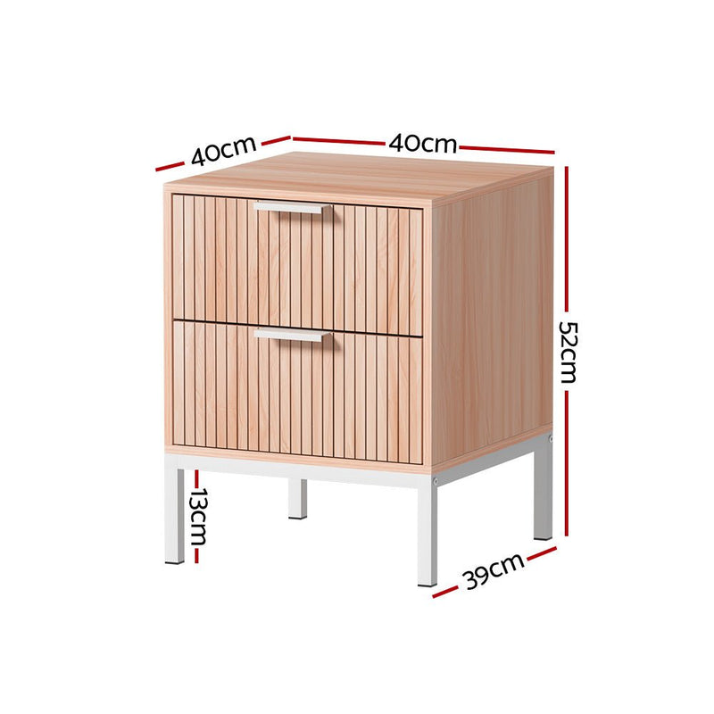 Lura Bedside Table With 2 Drawers - Pine - Furniture > Bedroom - Rivercity House & Home Co. (ABN 18 642 972 209) - Affordable Modern Furniture Australia