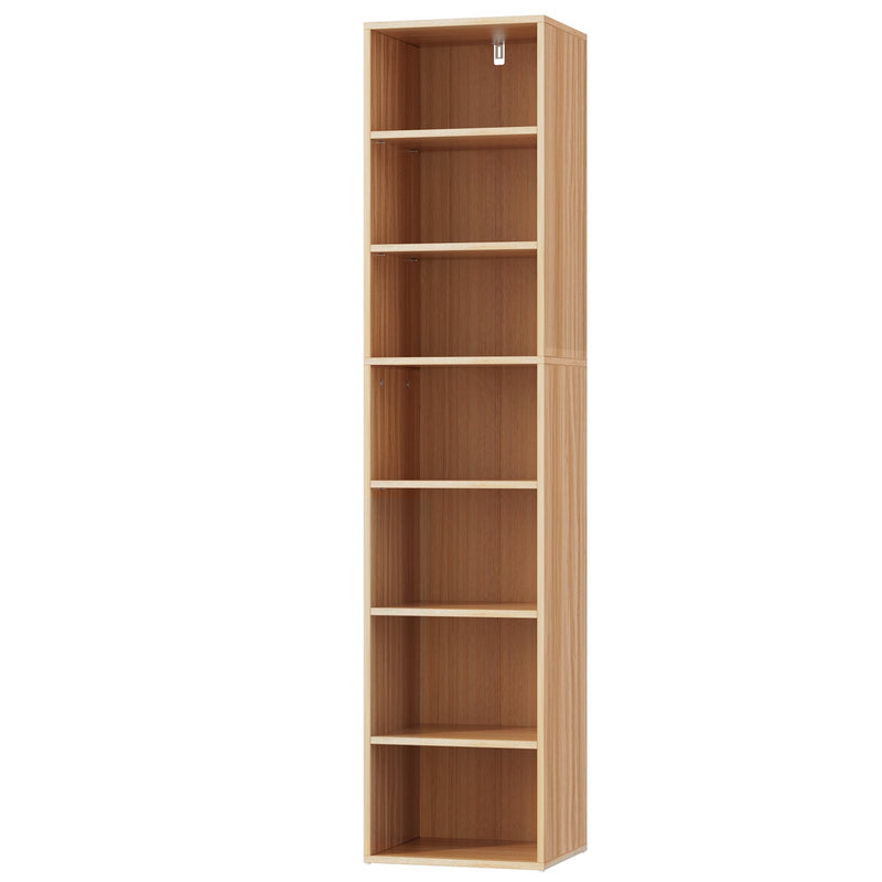 Artiss Bookshelf 7 Tiers MILO Pine - Furniture > Living Room - Rivercity House & Home Co. (ABN 18 642 972 209)