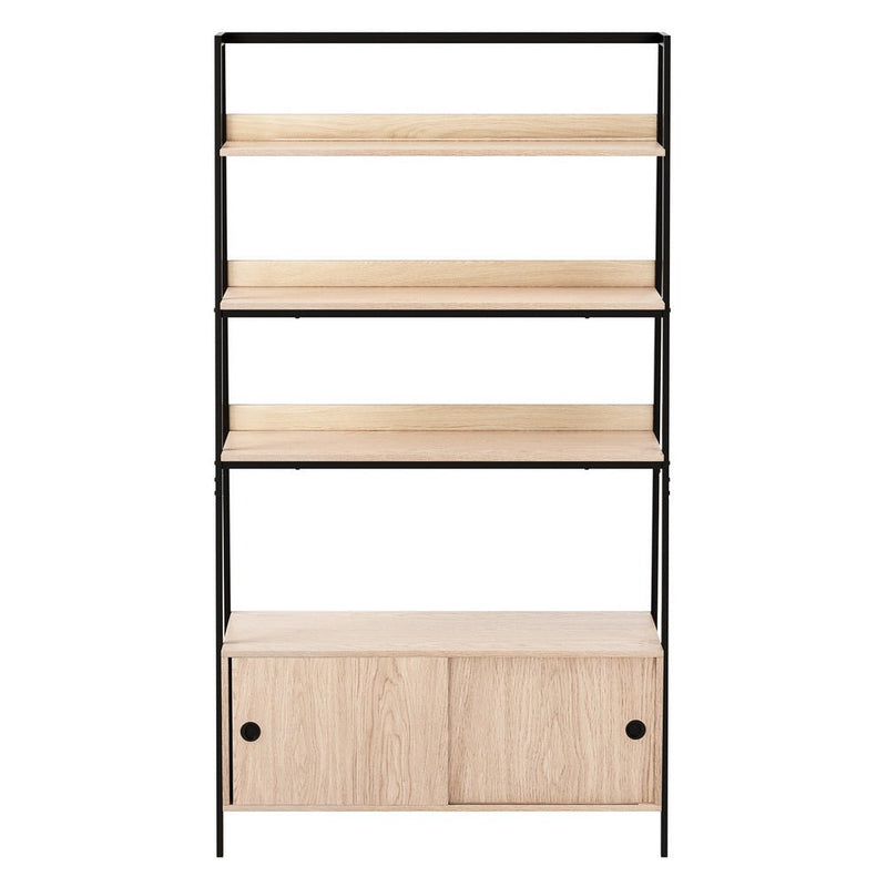 Artiss Bookshelf with Cabinet MIRA Oak - Furniture > Office - Rivercity House & Home Co. (ABN 18 642 972 209) - Affordable Modern Furniture Australia