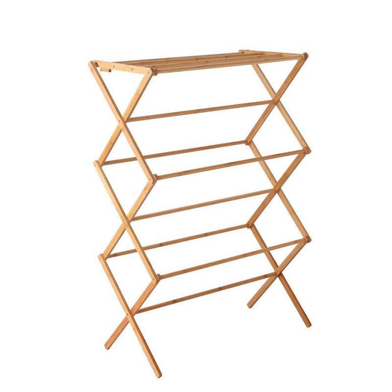 Foldable Bamboo Clothes Rack Airer - Furniture > Bedroom - Rivercity House & Home Co. (ABN 18 642 972 209) - Affordable Modern Furniture Australia