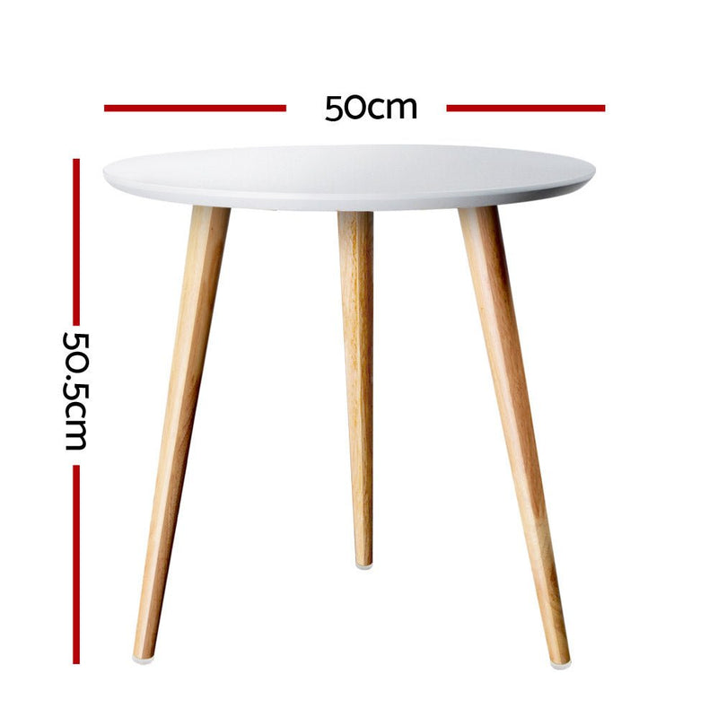 Scandinavian Round Coffee 50cm White - Furniture > Living Room - Rivercity House & Home Co. (ABN 18 642 972 209) - Affordable Modern Furniture Australia