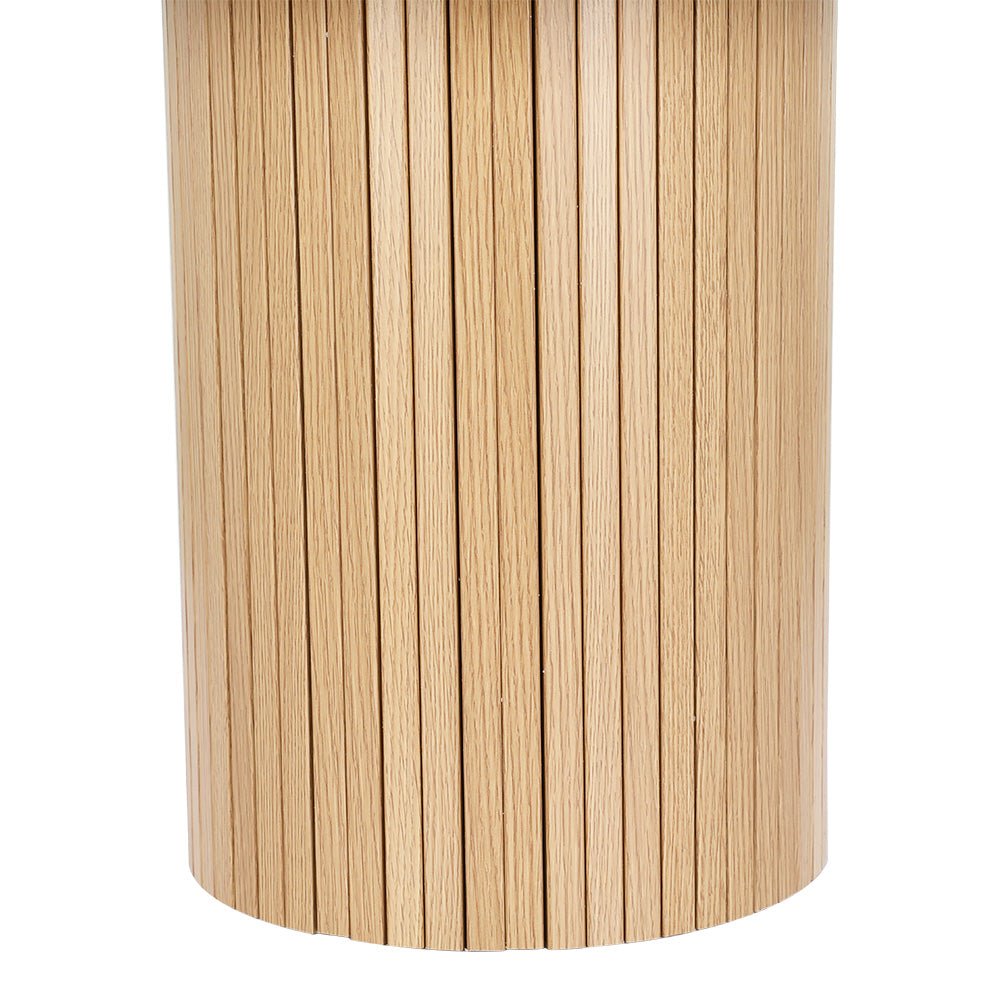Pine Round Side Table with Fluted Base: Elegant Coffee Table Addition - Furniture > Living Room - Rivercity House & Home Co. (ABN 18 642 972 209) - Affordable Modern Furniture Australia