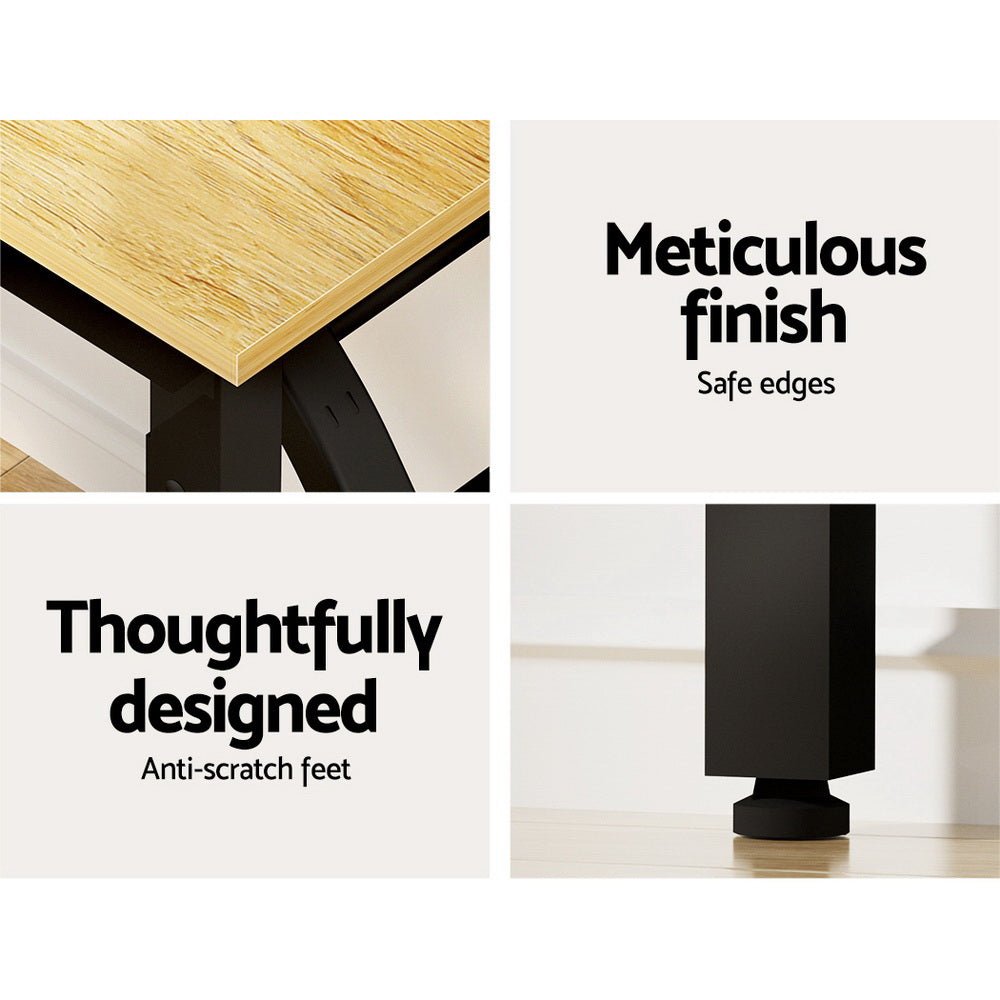 Computer Desk Laptop Table Bookshelf Desk Storage Rack Office Study Oak - Furniture > Office - Rivercity House & Home Co. (ABN 18 642 972 209) - Affordable Modern Furniture Australia