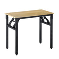 Hendon Foldable Computer Desk with Bookshelf Storage Rack 80x40cm - Oak