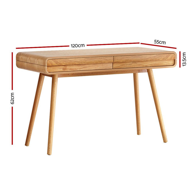 Scandinavian-style Computer Desk Console Table Duo Natural - Furniture > Office - Rivercity House & Home Co. (ABN 18 642 972 209) - Affordable Modern Furniture Australia
