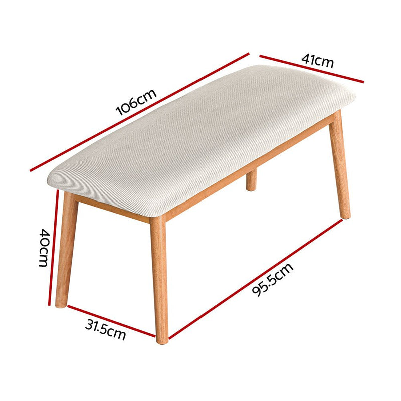 Dining Bench Seat Stool Cushion Furniture Oak 106cm - Furniture > Dining - Rivercity House & Home Co. (ABN 18 642 972 209) - Affordable Modern Furniture Australia