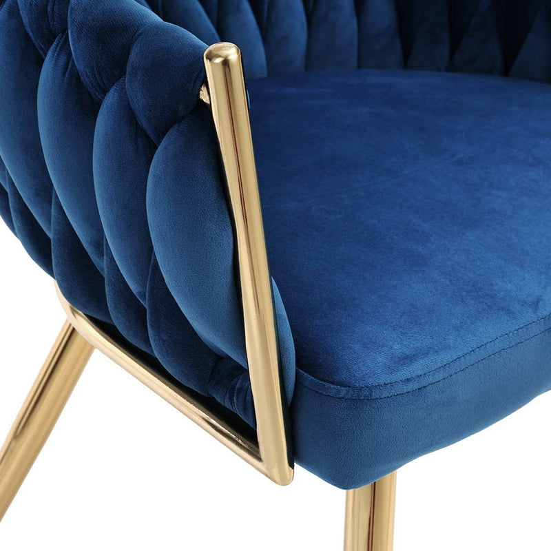 Velvet Blue Classic Dining Chair - Furniture > Dining - Rivercity House & Home Co. (ABN 18 642 972 209) - Affordable Modern Furniture Australia