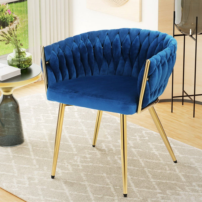 Velvet Blue Classic Dining Chair - Furniture > Dining - Rivercity House & Home Co. (ABN 18 642 972 209) - Affordable Modern Furniture Australia