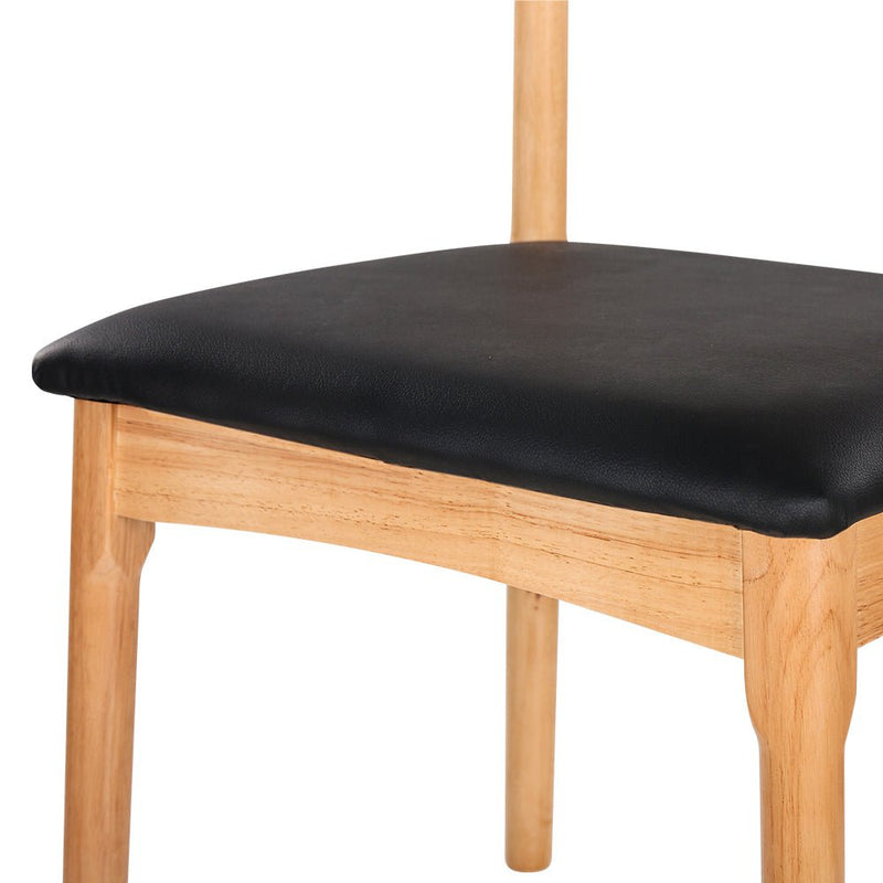 Bert Wishbone Style Dining Chair Pine & Black - Furniture > Bar Stools & Chairs - Rivercity House & Home Co. (ABN 18 642 972 209) - Affordable Modern Furniture Australia