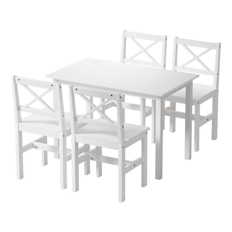 Artiss Dining Chairs and Table Dining Set 4 Cafe Chairs Set Of 5 4 Seater White - Furniture > Dining - Rivercity House & Home Co. (ABN 18 642 972 209)