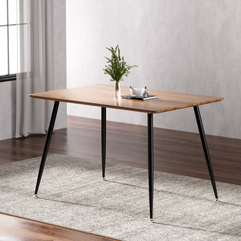 4 Seater Industrial Style Dark Wood Dining Table 120CM - Furniture > Dining - Rivercity House & Home Co. (ABN 18 642 972 209) - Affordable Modern Furniture Australia