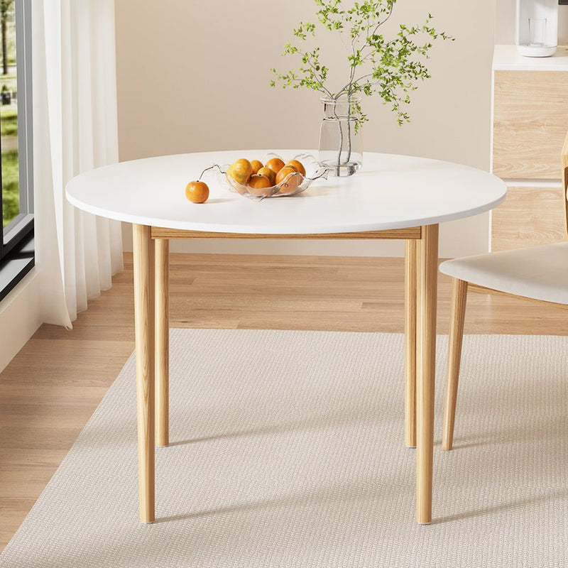 Artiss Dining Table Round White 108CM Diameter Demi - Furniture > Dining - Rivercity House & Home Co. (ABN 18 642 972 209)