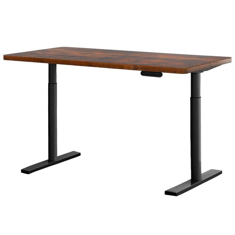 Artiss Electric Standing Desk Adjustable Sit Stand Desks Black Brown 140cm - Furniture > Office - Rivercity House & Home Co. (ABN 18 642 972 209)