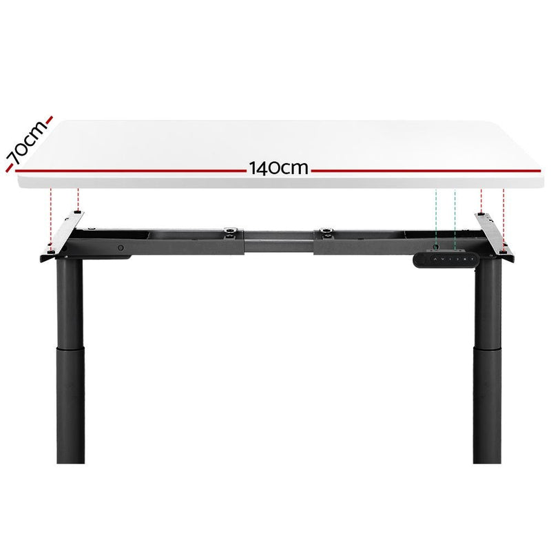 Artiss Electric Standing Desk Adjustable Sit Stand Desks Black White 140cm - Furniture > Office - Rivercity House & Home Co. (ABN 18 642 972 209)