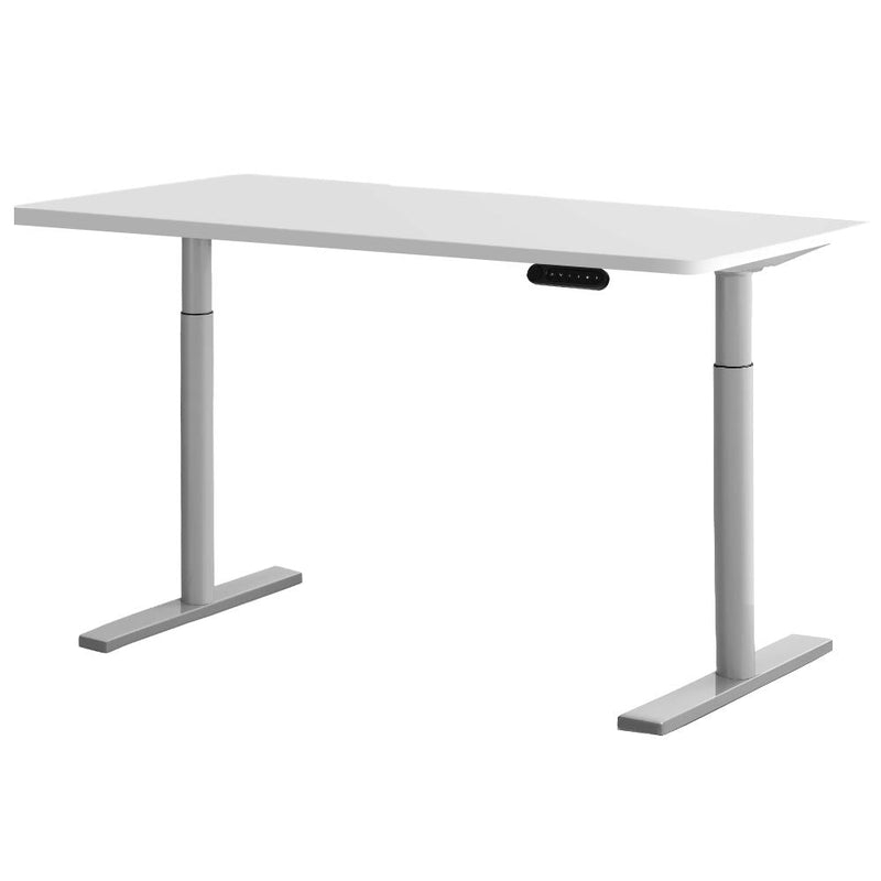 Artiss Electric Standing Desk Adjustable Sit Stand Desks Grey White 140cm - Furniture > Office - Rivercity House & Home Co. (ABN 18 642 972 209)