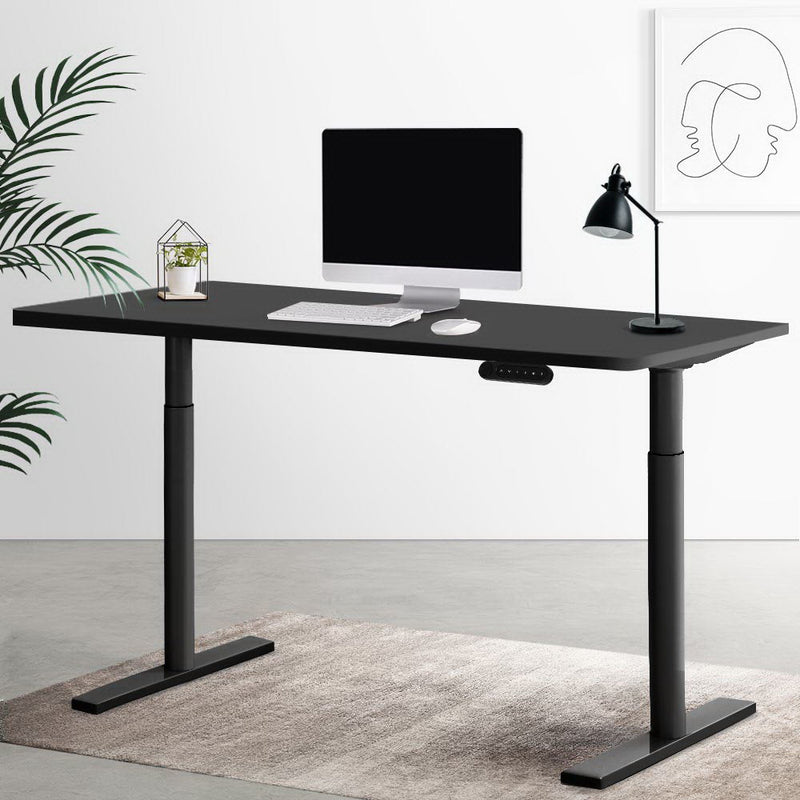 Artiss Electric Standing Desk Height Adjustable Sit Stand Desks Black 140cm - Furniture > Office - Rivercity House & Home Co. (ABN 18 642 972 209)