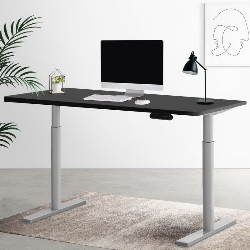 Artiss Electric Standing Desk Height Adjustable Sit Stand Desks Grey Black 140cm - Furniture > Office - Rivercity House & Home Co. (ABN 18 642 972 209)