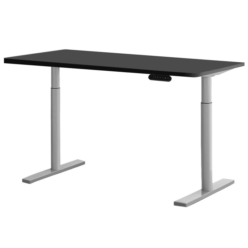 Electric Standing Desk Height Adjustable Sit Stand Desks Grey Black 140cm - Furniture > Office - Rivercity House & Home Co. (ABN 18 642 972 209) - Affordable Modern Furniture Australia