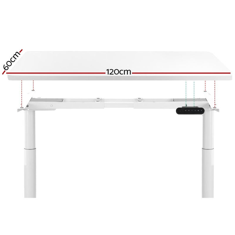 Electric Standing Desk Height Adjustable Sit Stand Desks Table White - Furniture > Office - Rivercity House & Home Co. (ABN 18 642 972 209) - Affordable Modern Furniture Australia