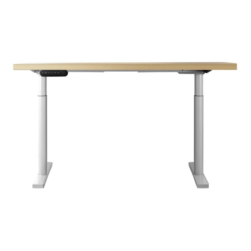 Electric Standing Desk Height Adjustable Sit Stand Desks White Oak 140cm - Furniture > Office - Rivercity House & Home Co. (ABN 18 642 972 209) - Affordable Modern Furniture Australia