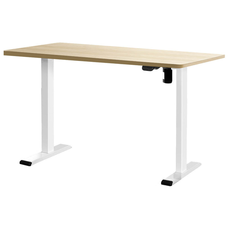 Electric Standing Desk Motorised Sit Stand Desks Table White Oak 140cm - Furniture > Office - Rivercity House & Home Co. (ABN 18 642 972 209) - Affordable Modern Furniture Australia