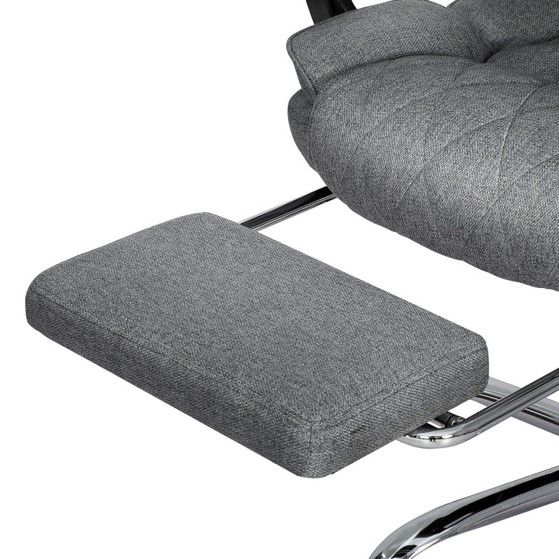 Executive Office Chair Fabric Footrest Grey - Furniture > Bar Stools & Chairs - Rivercity House & Home Co. (ABN 18 642 972 209) - Affordable Modern Furniture Australia