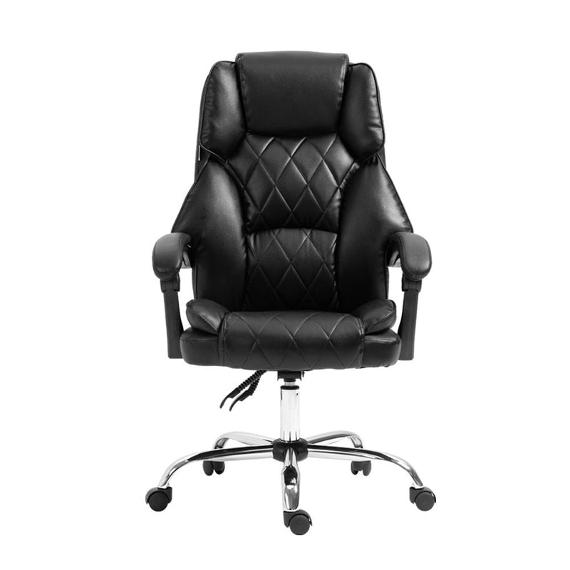 Executive Office Chair Leather Gaming Computer Desk Chairs Recliner Black - Rivercity House & Home Co. (ABN 18 642 972 209) - Affordable Modern Furniture Australia