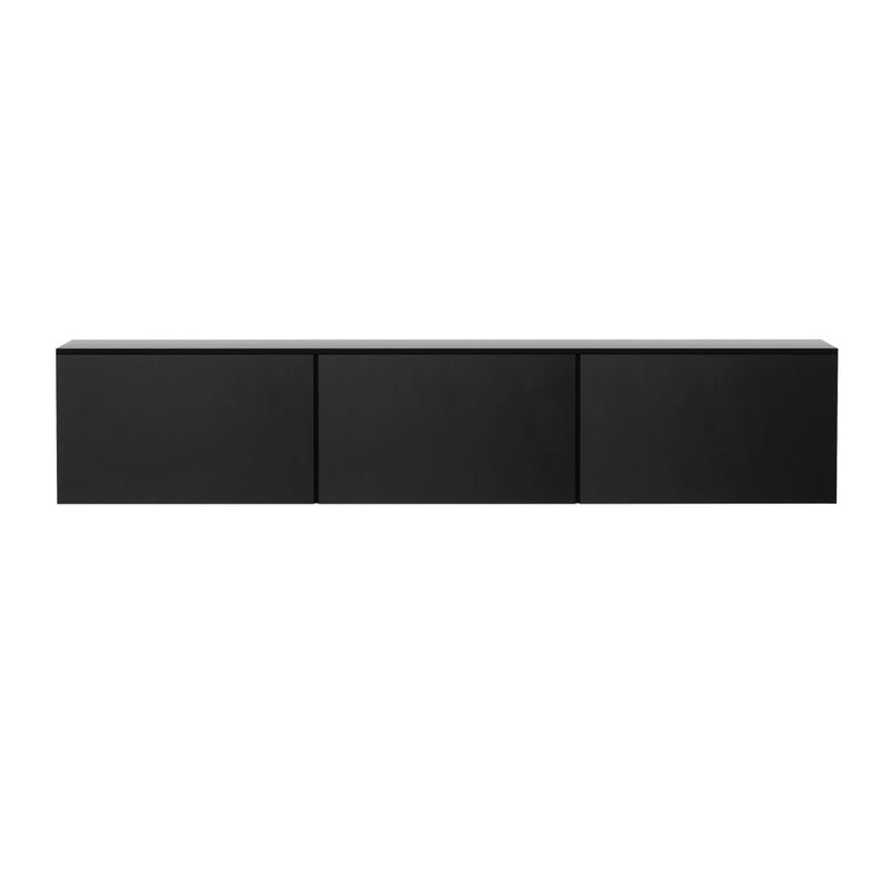 Wall Mounted Floating Entertainment Unit TV Cabinet High Gloss Black 200CM - Furniture > Living Room - Rivercity House & Home Co. (ABN 18 642 972 209) - Affordable Modern Furniture Australia