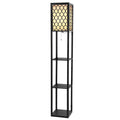 Toby 3 Shelf Vintage Floor Lamp - Black