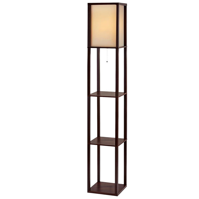 Artiss Floor Lamp Vintage Reding Light Stand Wood Shelf Storage Organizer Home - Home & Garden > Lighting - Rivercity House & Home Co. (ABN 18 642 972 209)