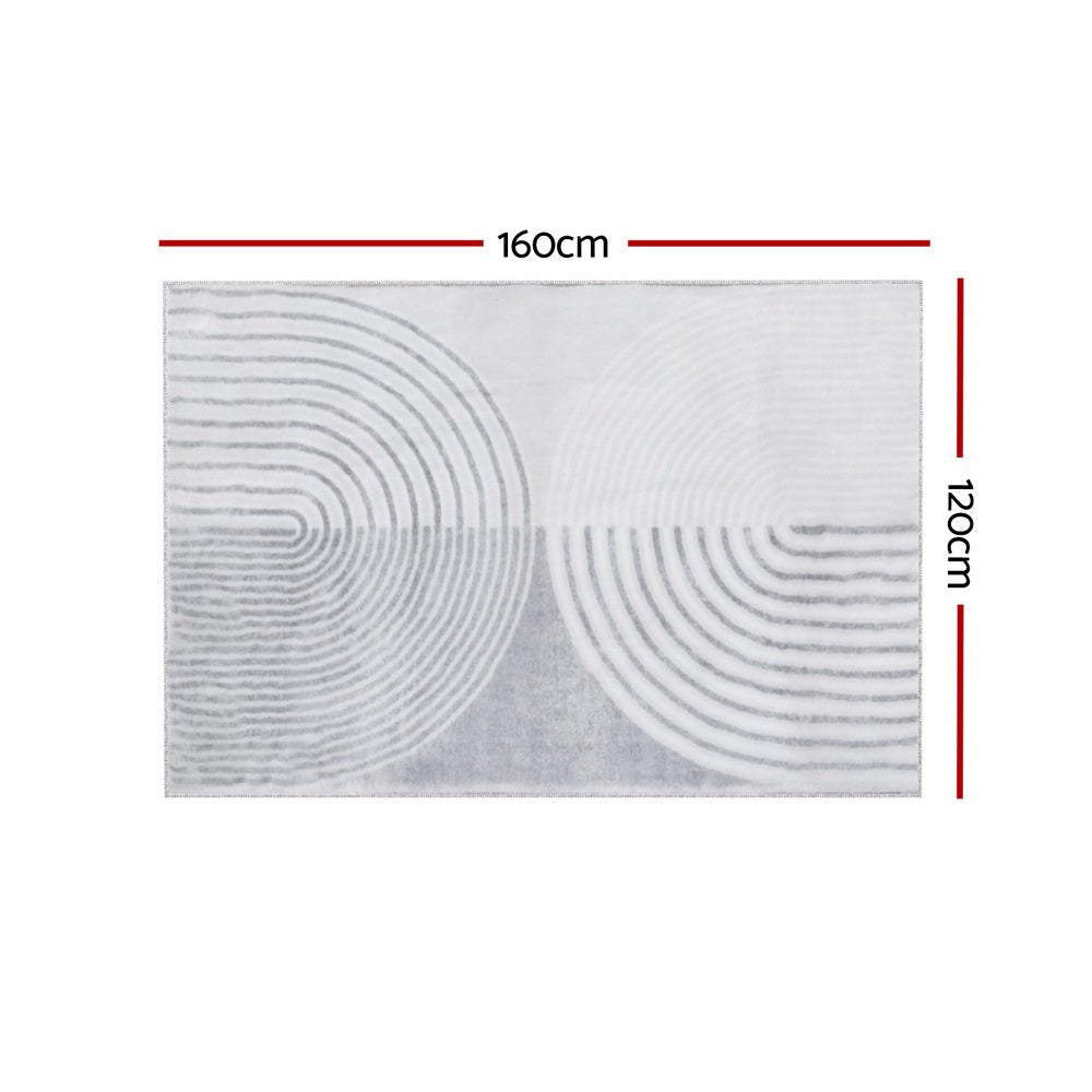 Cyril Floor Rug 120cmx160cm Faux Rabbit Fur Style - White & Grey - Home & Garden > Rugs - Rivercity House & Home Co. (ABN 18 642 972 209) - Affordable Modern Furniture Australia