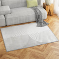 Cyril Floor Rug 120cmx160cm Faux Rabbit Fur Style - White & Grey