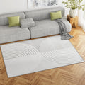 Cyril Floor Rug 160x230cm Faux Rabbit Fur Style - White & Grey