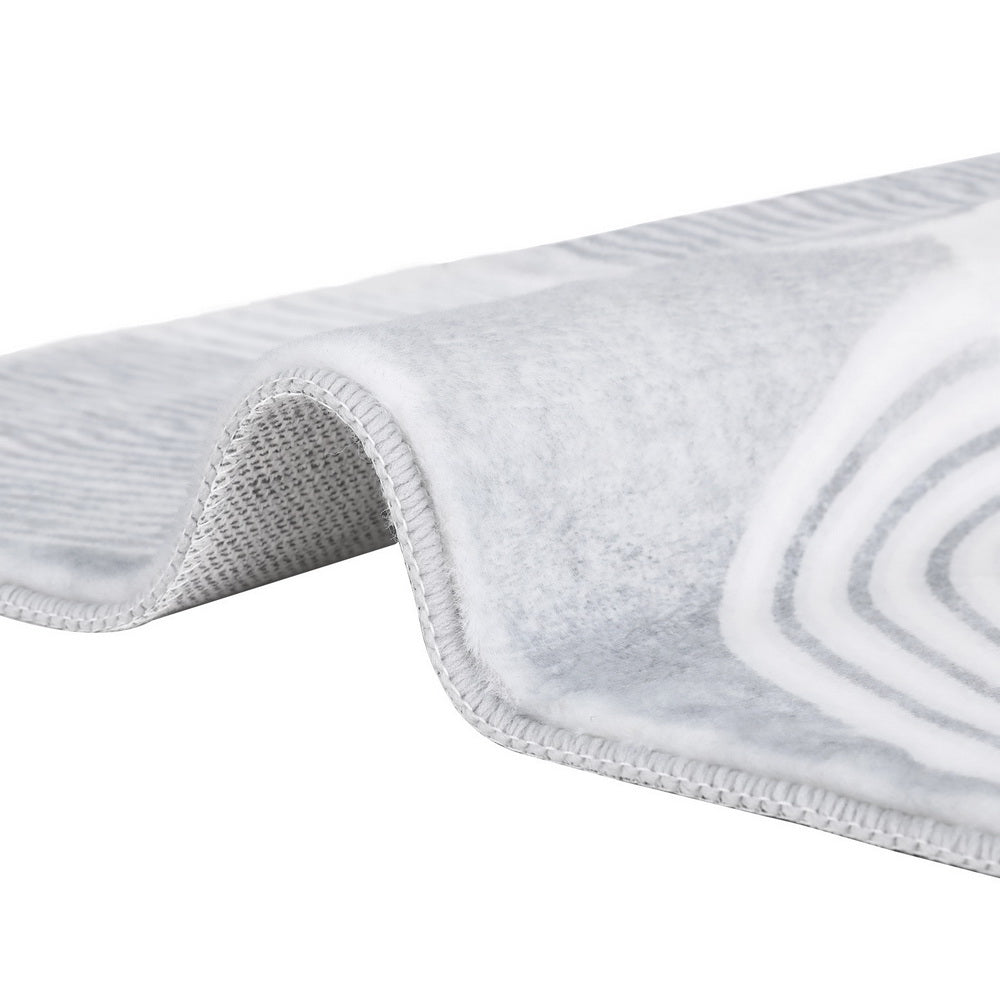 Cyril Floor Rug 160x230cm Faux Rabbit Fur Style - White & Grey - Home & Garden > Rugs - Rivercity House & Home Co. (ABN 18 642 972 209) - Affordable Modern Furniture Australia