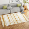 Ella Floor Rug 160x230cm Soft Crystal Velvet Short Pile - White & Yellow