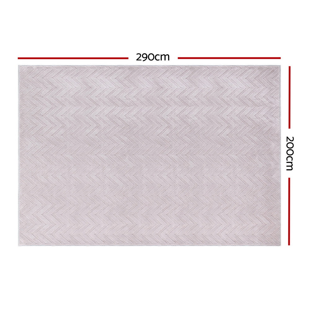 Azul Floor Rug 200x290cm Microfiber Ripple Pattern - Pinky Grey - Home & Garden > Rugs - Rivercity House & Home Co. (ABN 18 642 972 209) - Affordable Modern Furniture Australia