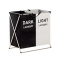 Large Foldable 2 Section Laundry Basket Hamper