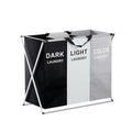Large Foldable 3 Section Laundry Basket Hamper