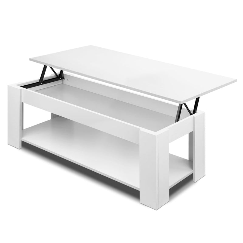 Lift Up Storage Coffee Table White - Furniture > Living Room - Rivercity House & Home Co. (ABN 18 642 972 209) - Affordable Modern Furniture Australia