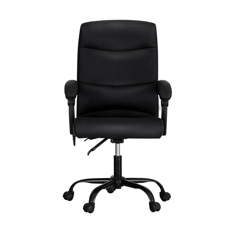 Massage Office Chair Executive Computer Chairs PU Leather Recline Black - Furniture > Office - Rivercity House & Home Co. (ABN 18 642 972 209) - Affordable Modern Furniture Australia
